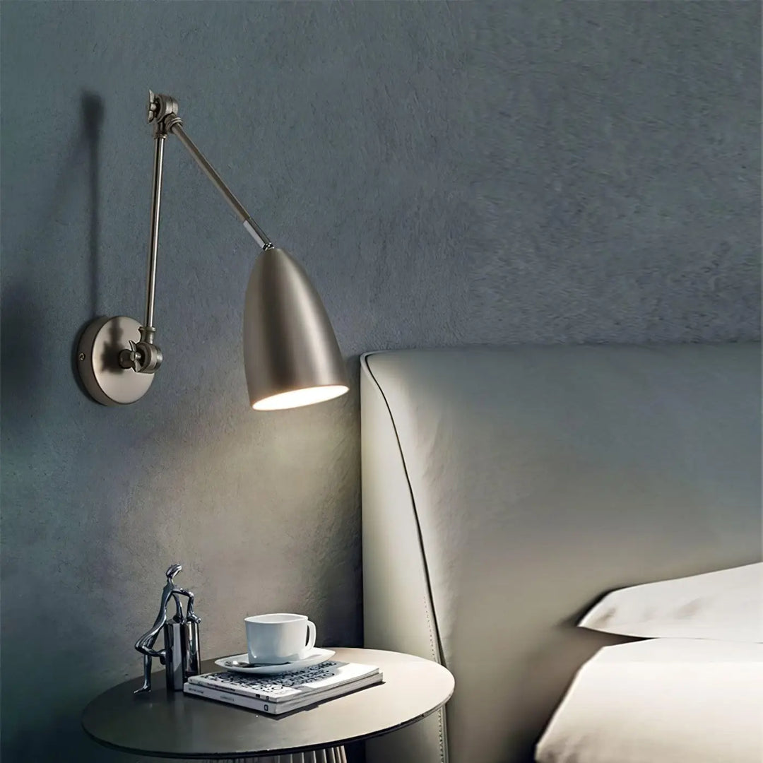 Applique Murale Bras Long En Aluminium Blanc Style Moderne