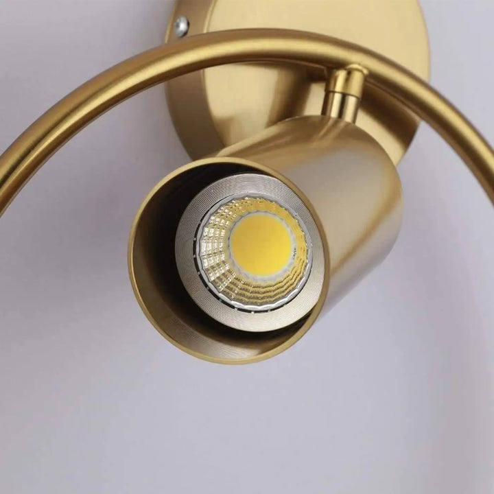 Applique Murale Bronze Doré Design Cercle Cylindre