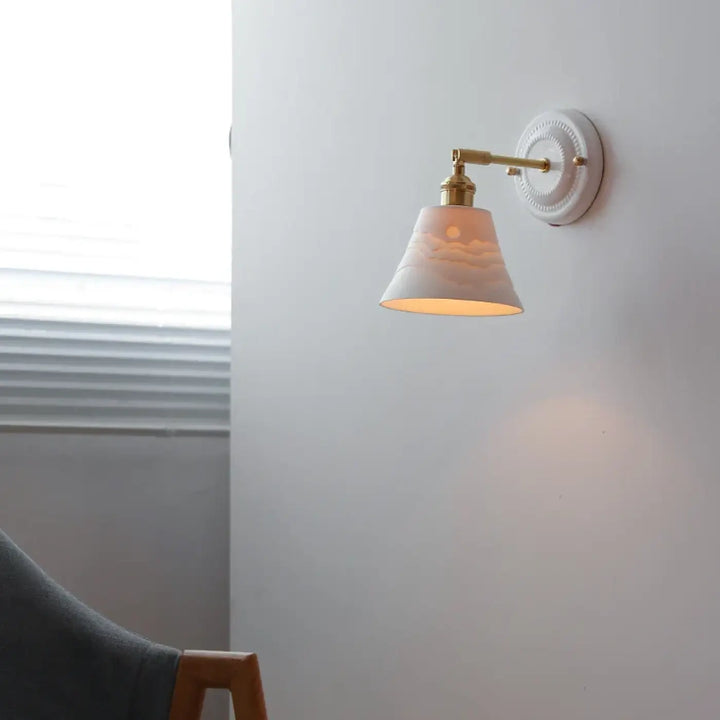 Applique murale en céramique design minimaliste blanche élégante