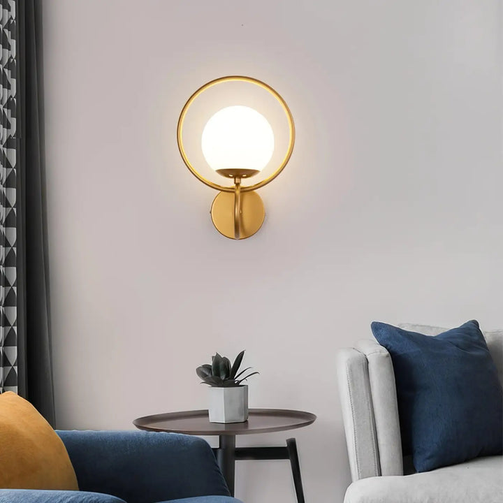 Applique Murale Cercle Led Design en Verre Dépoli
