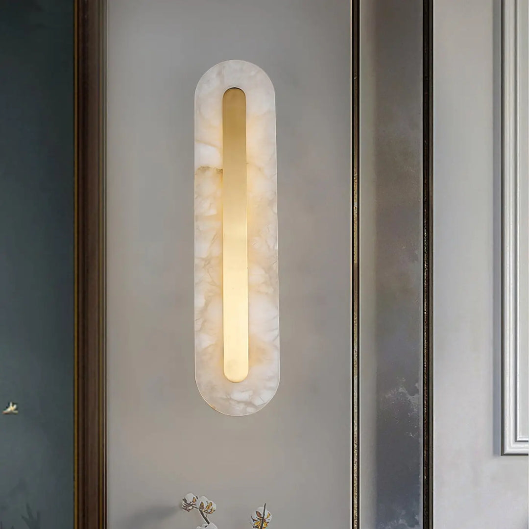 Applique Murale Chambre Tête De Lit Dorée Longue En Marbre