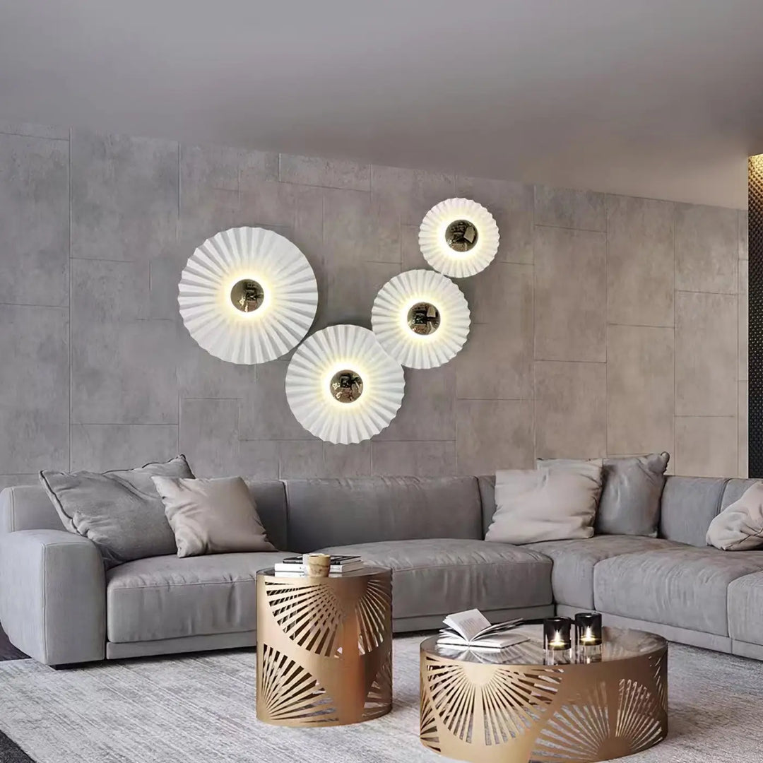 Applique Murale Circulaire en Aluminium et Verre