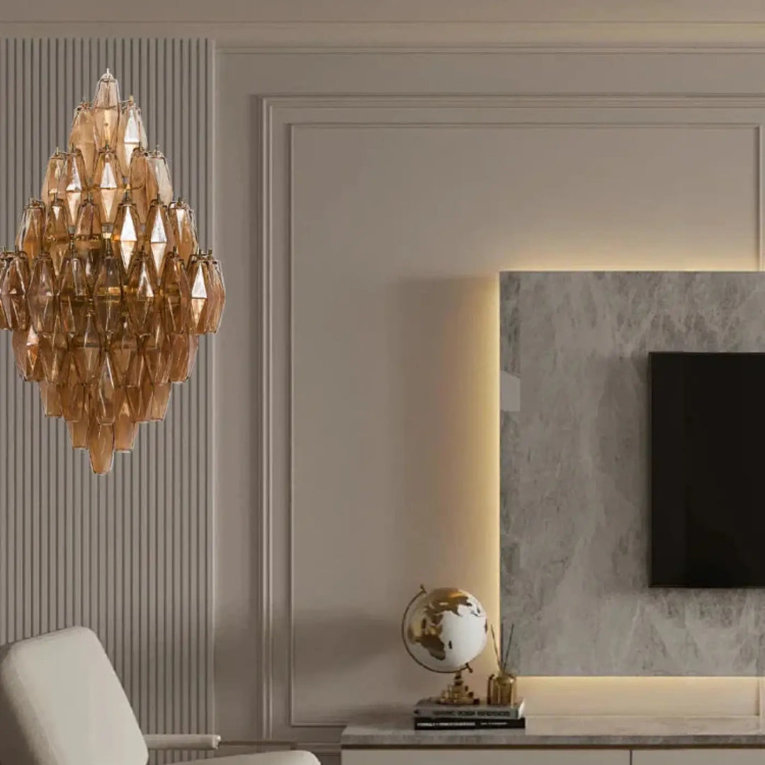 Applique murale contemporaine en verre design géométrique