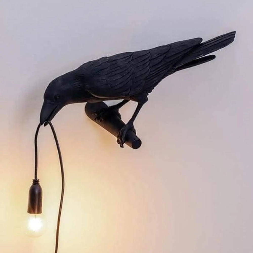 Applique Murale Corbeau Aluminium Noir Blanc