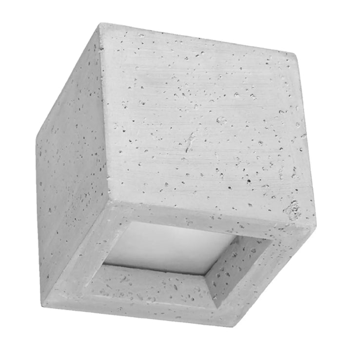 Applique murale leo en béton moderne gris avec panneau lumineux carré encastré pour une atmosphère harmonieuse