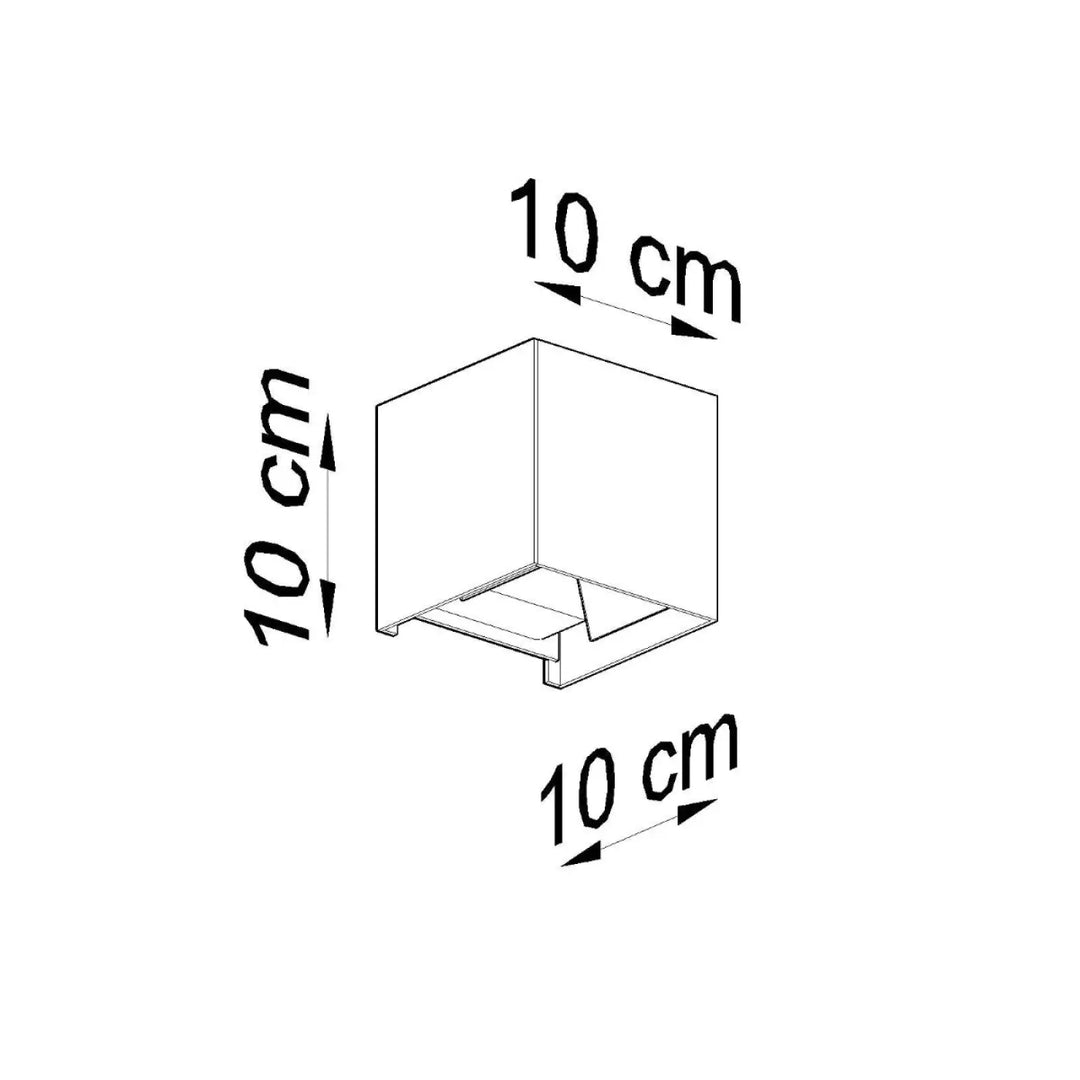 Applique luca murale carrée noire effet lumineux avec boîte de rangement cubique 10 cm minimaliste à charnière