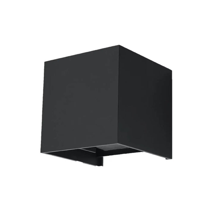 Applique murale led ip54 luca noire effet lumineux minimaliste en cube carré avec finition mate pour extérieur