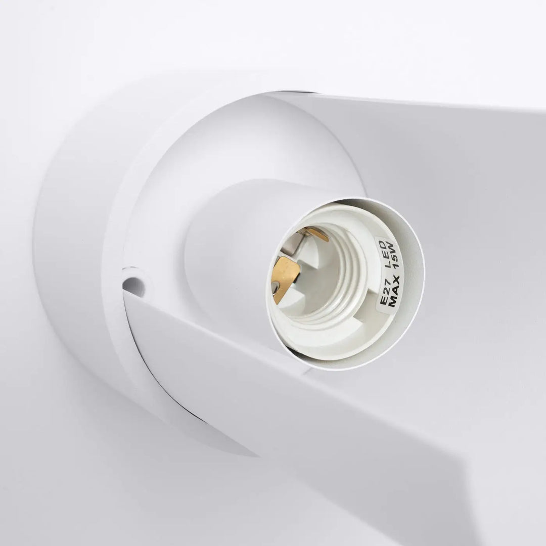 Applique murale flash blanche avec douille led e27 en plastique 15w max design moderne à feuille rotative lumière à volonté