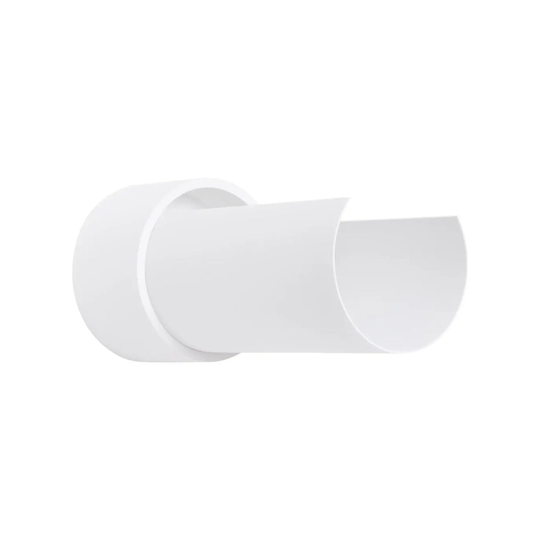 Connecteur de tuyau en plastique blanc lisse pour applique murale FLASH avec design moderne et lumière à volonté
