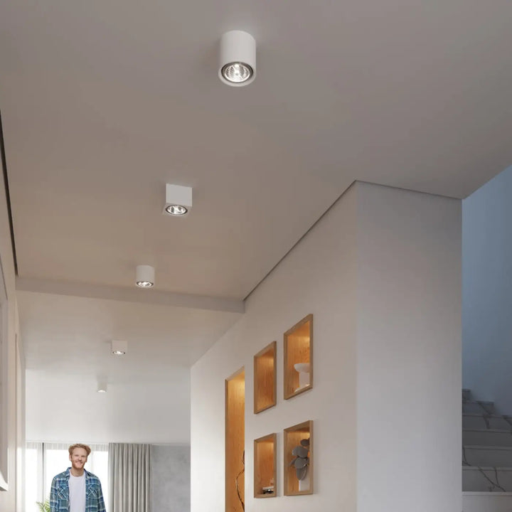 Applique murale plafond kalu en céramique blanche cylindre encastré au design moderne pour une atmosphère unique