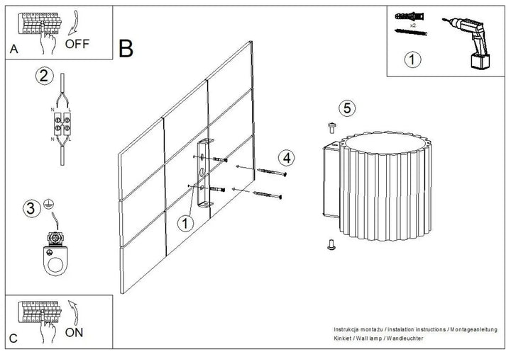 Applique murale aura beige avec forme unique inspirée, finition métallique cannelée et support de fixation intégré
