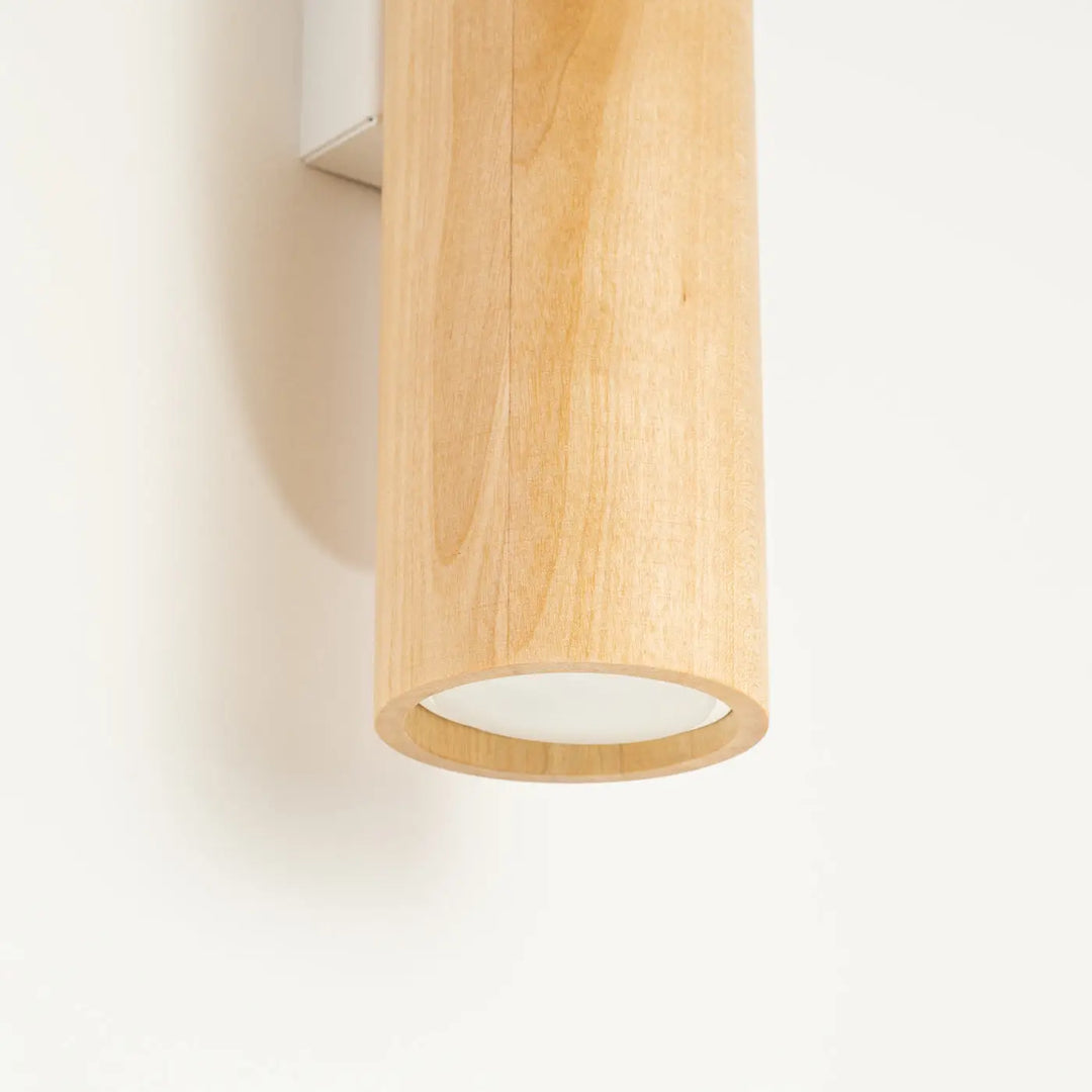 Applique murale lino en bois lino cylindrique minimaliste avec diffuseur blanc en matériaux nobles