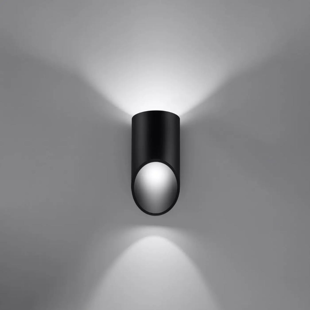 Applique murale penne 20 noir avec module led et diffuseur en verre dépoli moderne pour éclairage led élégant