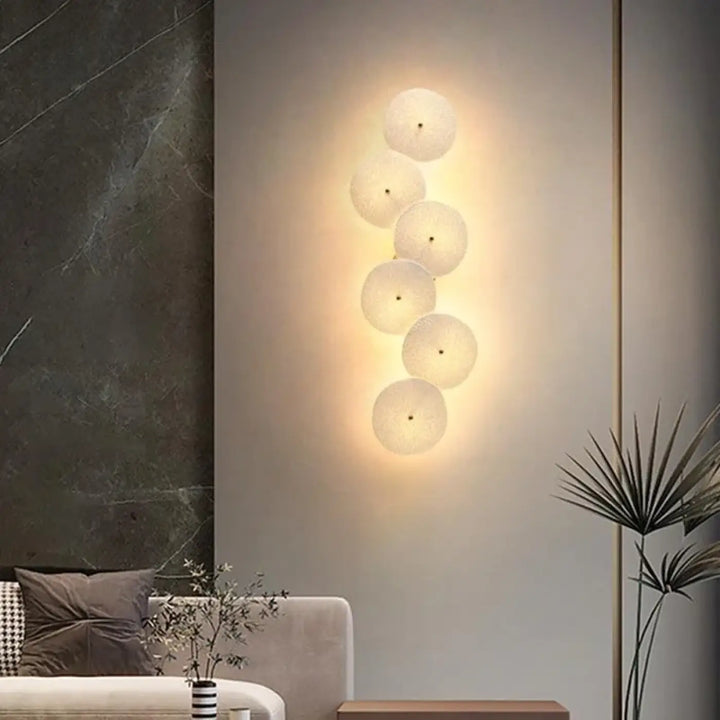 Applique murale décorative design en verre structuré blanc