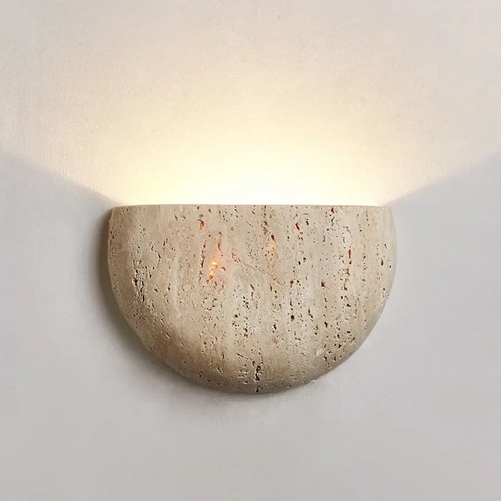 Applique murale demi-lune en pierre naturelle blanche