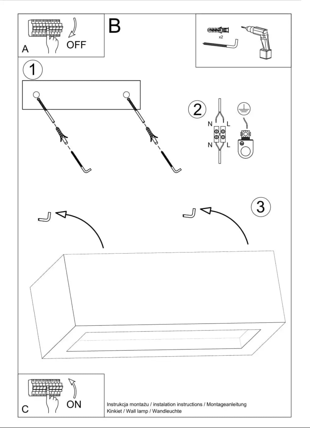 Schéma d'installation du luminaire