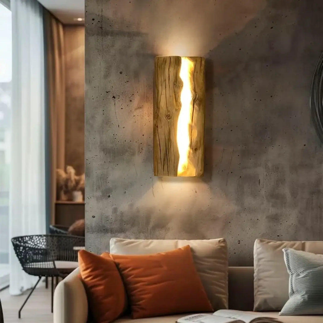 Applique murale design bois naturel avec éclairage led élégant