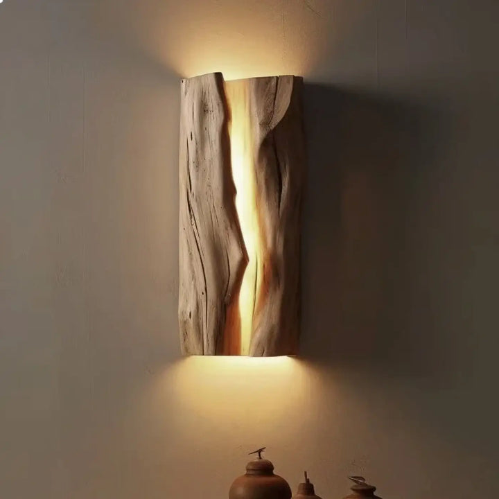 Applique murale design bois naturel avec éclairage led élégant