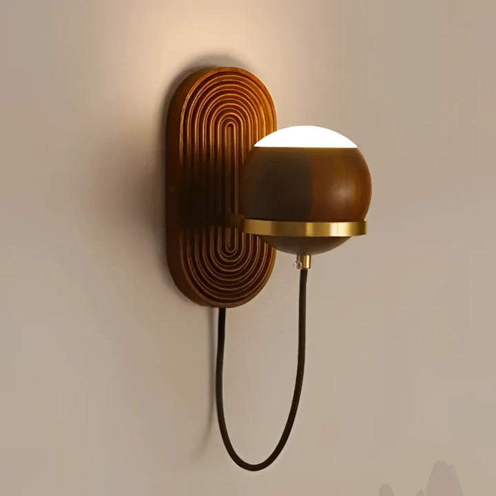 Applique murale design en bois de noyer moderne marron chic
