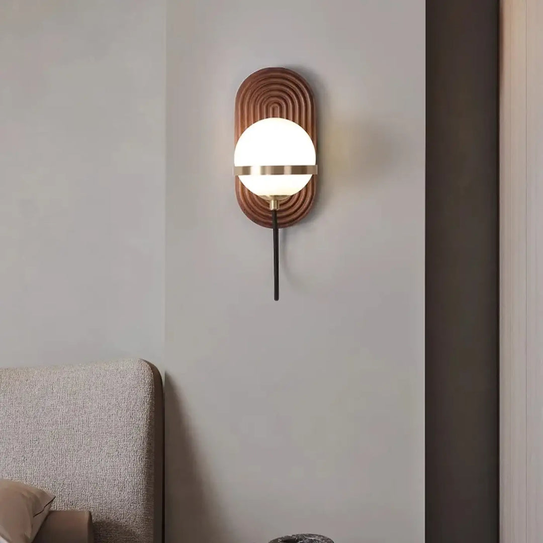 Applique murale design en bois de noyer moderne marron chic