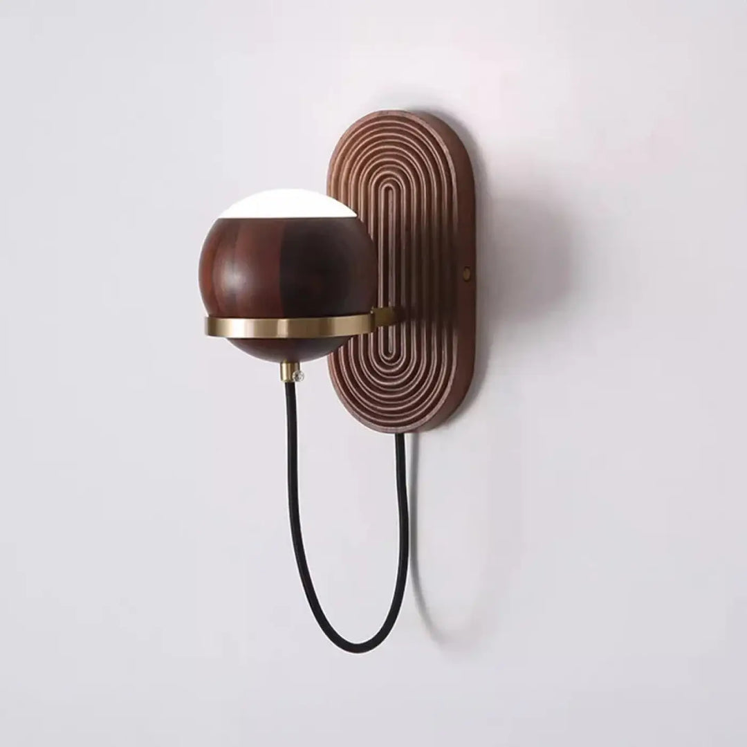 Applique murale design en bois de noyer moderne marron chic