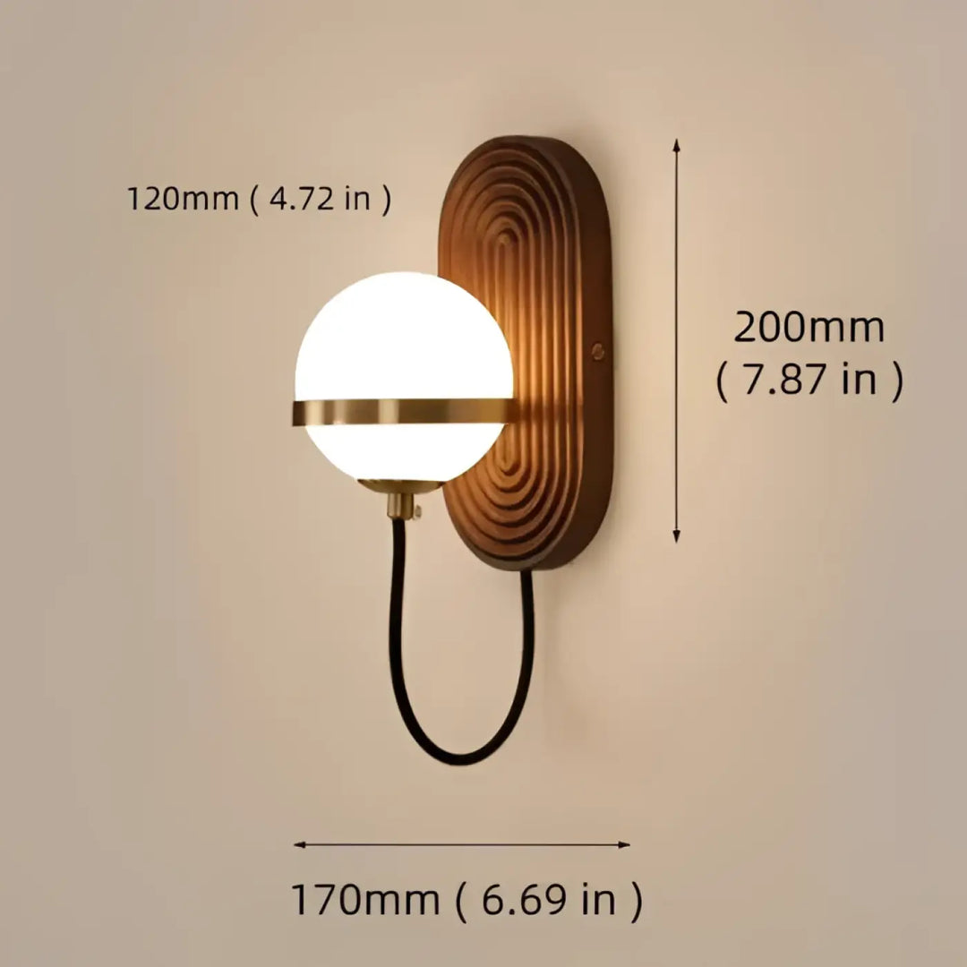 Applique murale design en bois de noyer moderne marron chic