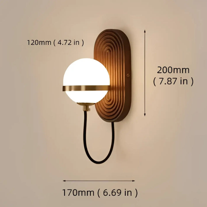 Applique murale design en bois de noyer moderne marron chic