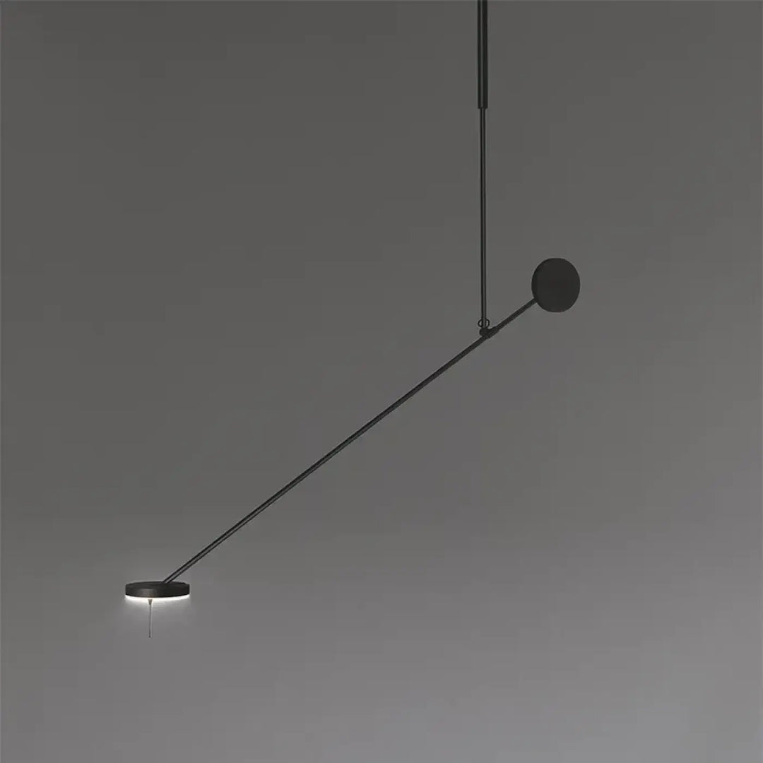 Applique murale xalto noir minimaliste avec bras long articulé et lumière directionnelle circulaire élégante