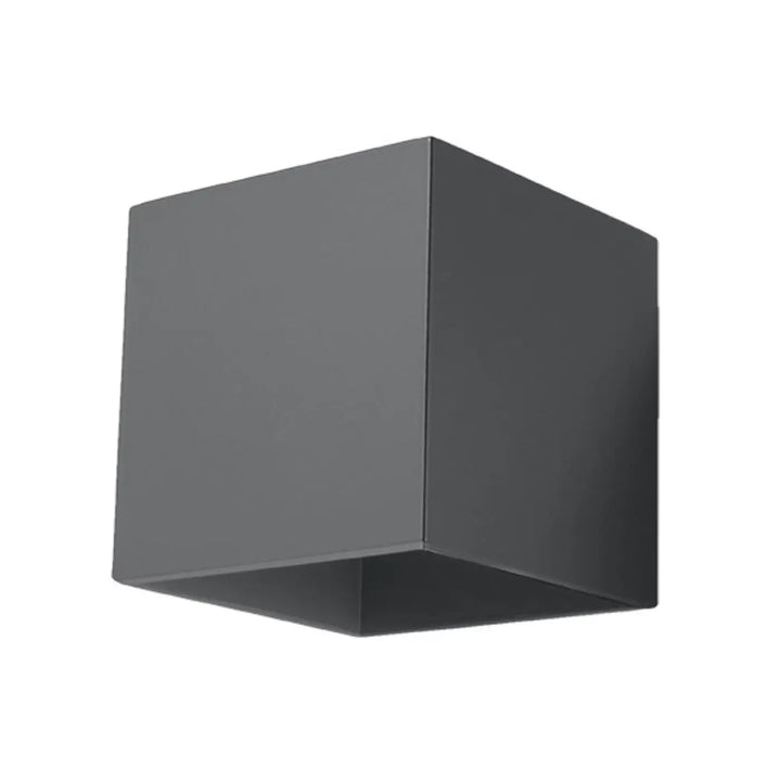 Applique murale quad noire mate en forme de cube pour éclairage extérieur avec finition bois naturel anthracite