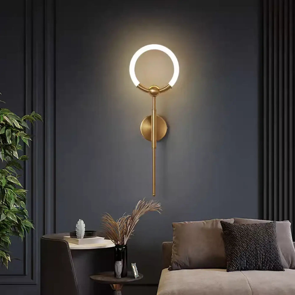 Applique murale design contemporain avec anneau lumineux