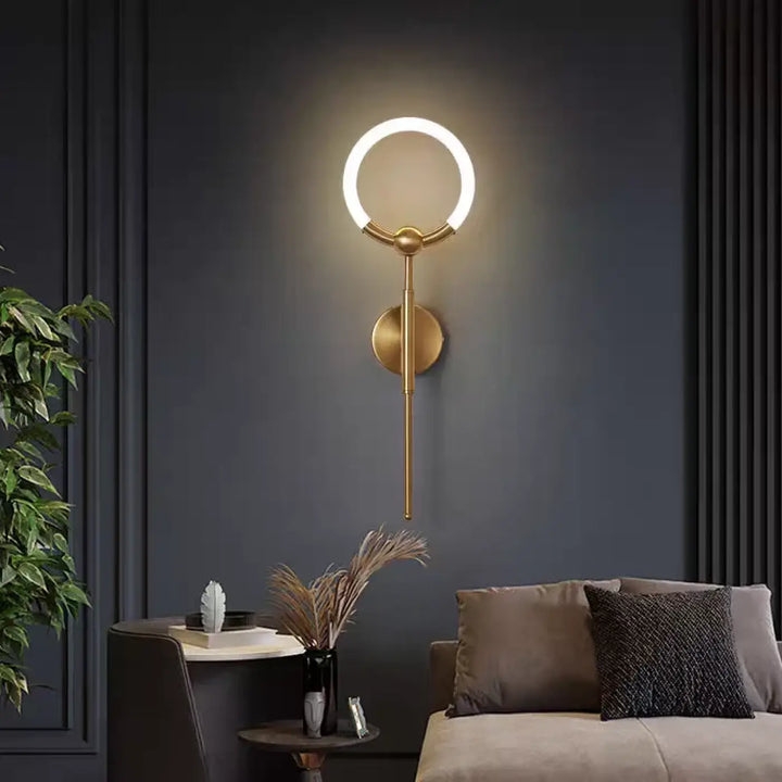 Applique murale design contemporain avec anneau lumineux