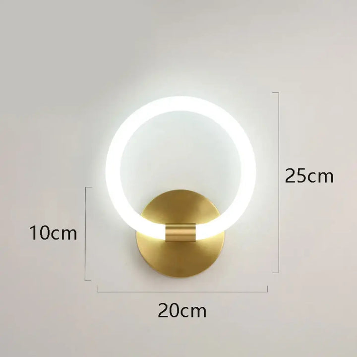 Applique murale design contemporain avec anneau lumineux