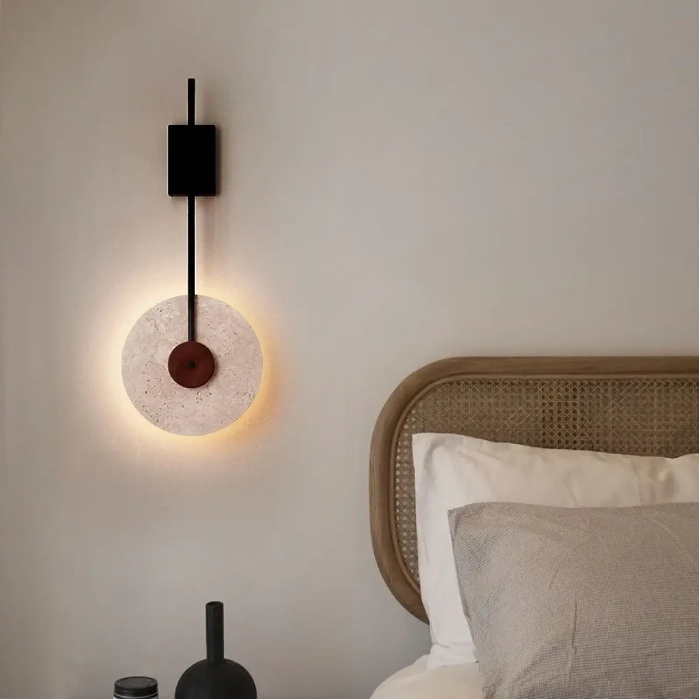 Applique Murale Design Avec Disque En Pierre Naturelle

