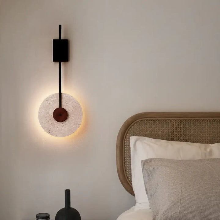 Applique Murale Design Avec Disque En Pierre Naturelle

