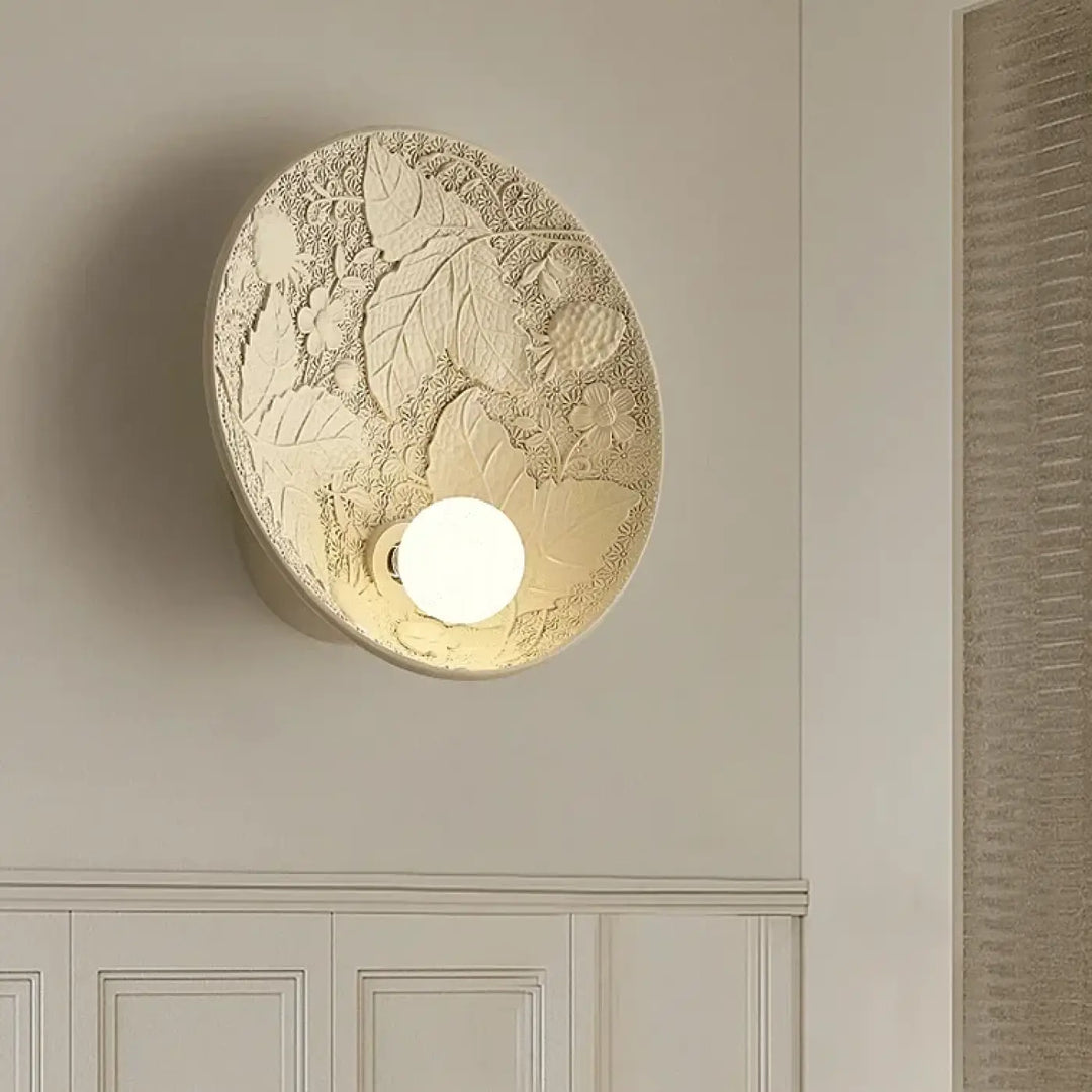 Applique élégant résine verre blanc beige décor moderne