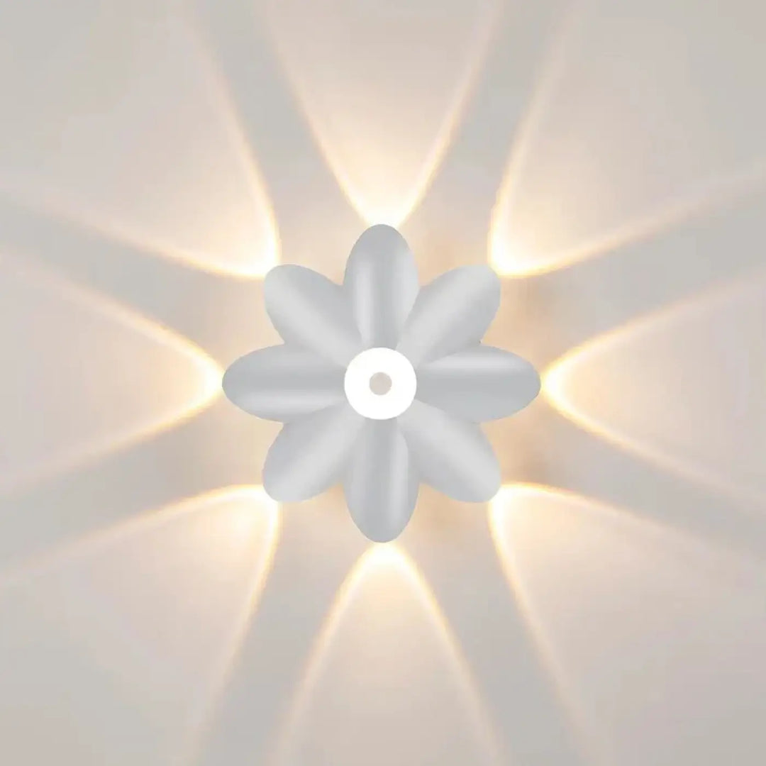 Applique murale design fleur blanche moderne led