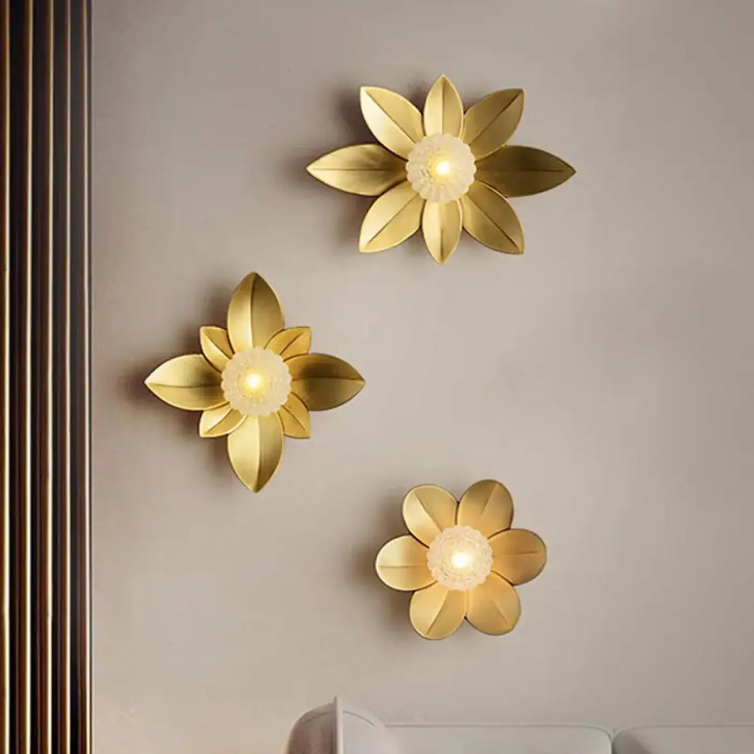 Applique murale design fleur dorée moderne chic