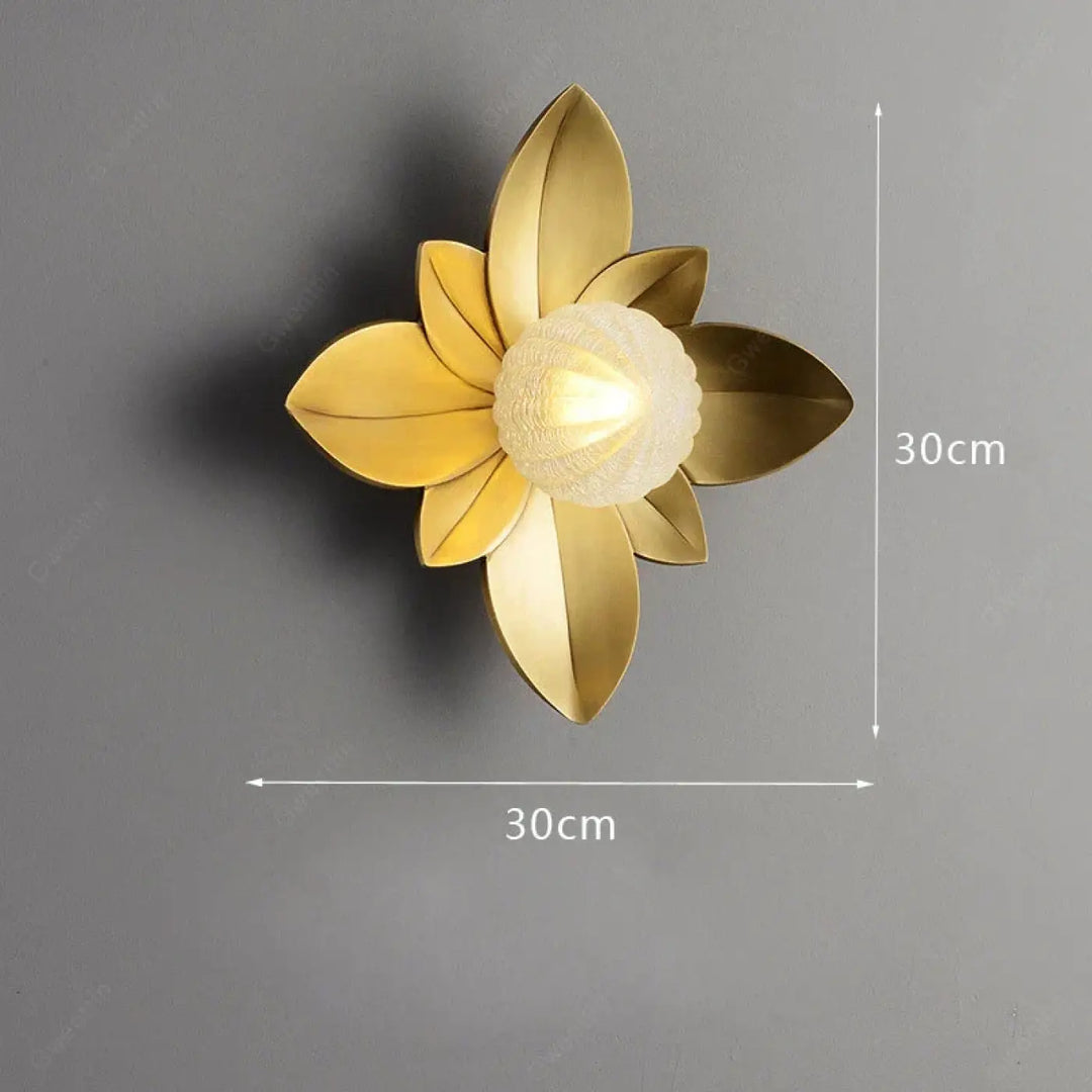 Applique murale design fleur dorée moderne chic