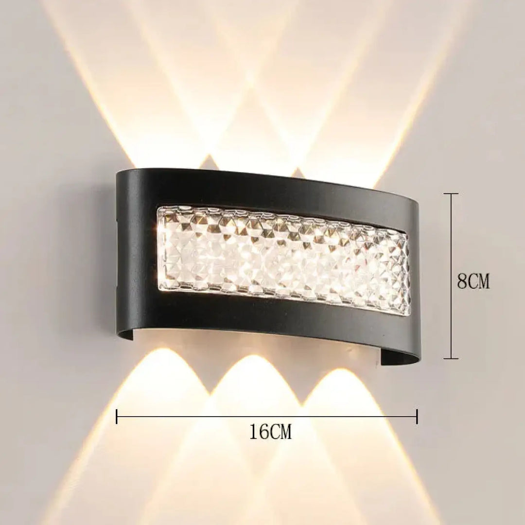Applique design led avec diffuseur cristal style élégant