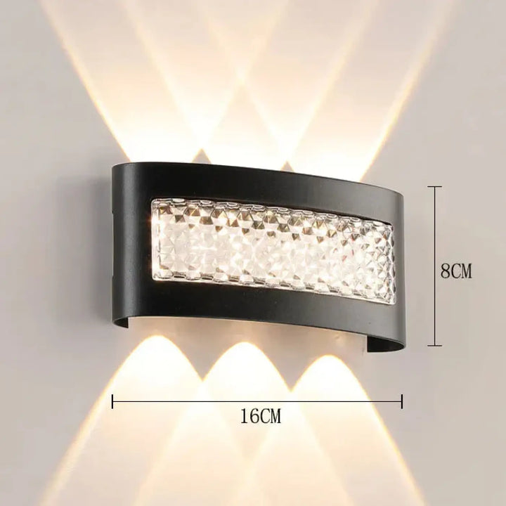 Applique design led avec diffuseur cristal style élégant