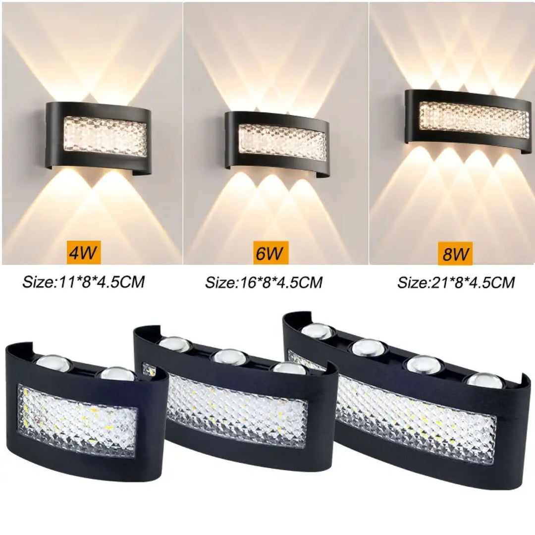 Applique design led avec diffuseur cristal style élégant
