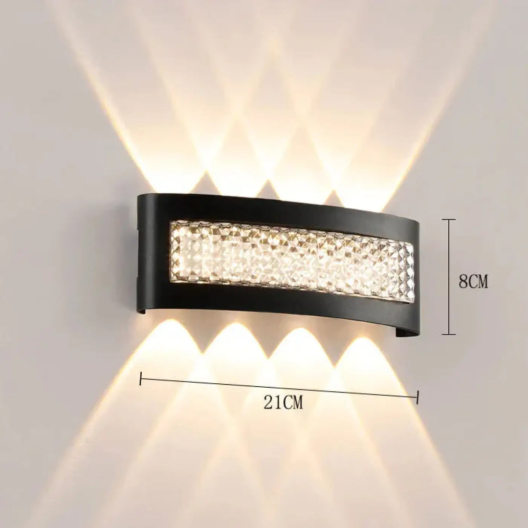 Applique design led avec diffuseur cristal style élégant