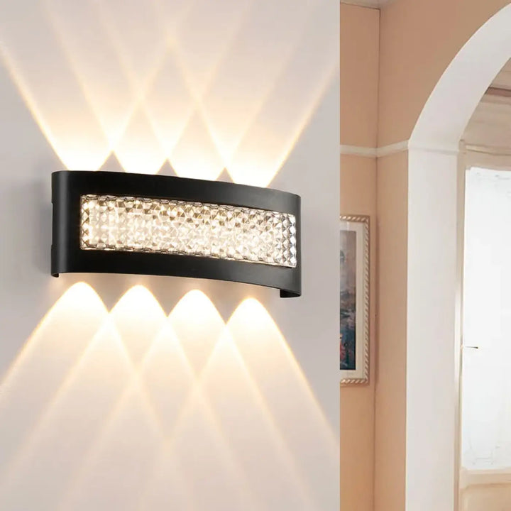 Applique design led avec diffuseur cristal style élégant