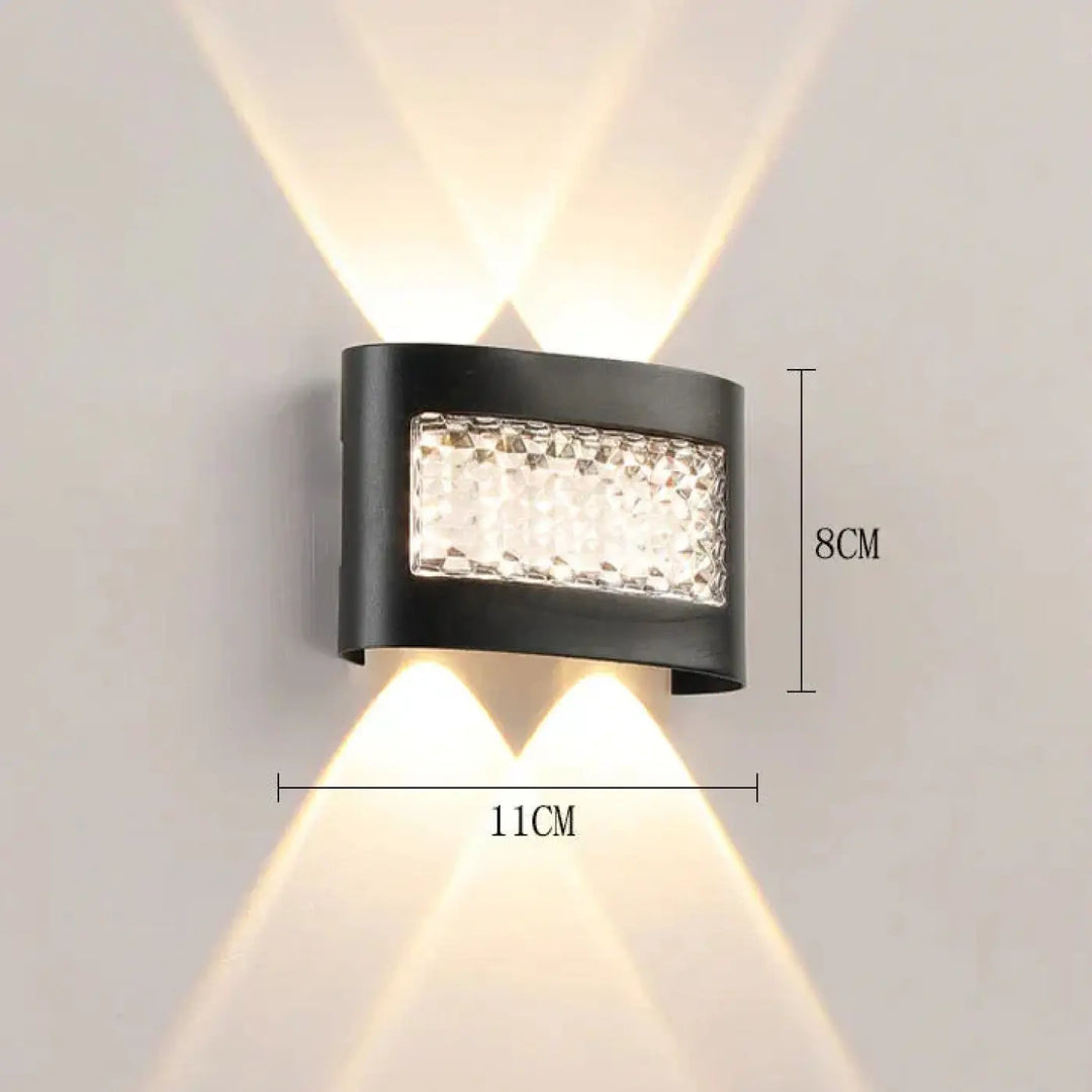 Applique design led avec diffuseur cristal style élégant