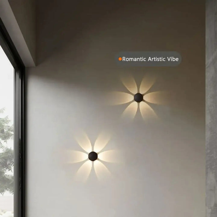 Applique murale design led minimaliste effet halo noir chic