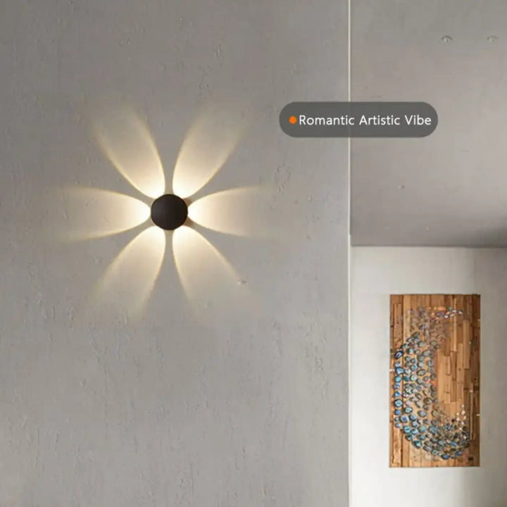 Applique murale design led minimaliste effet halo noir chic