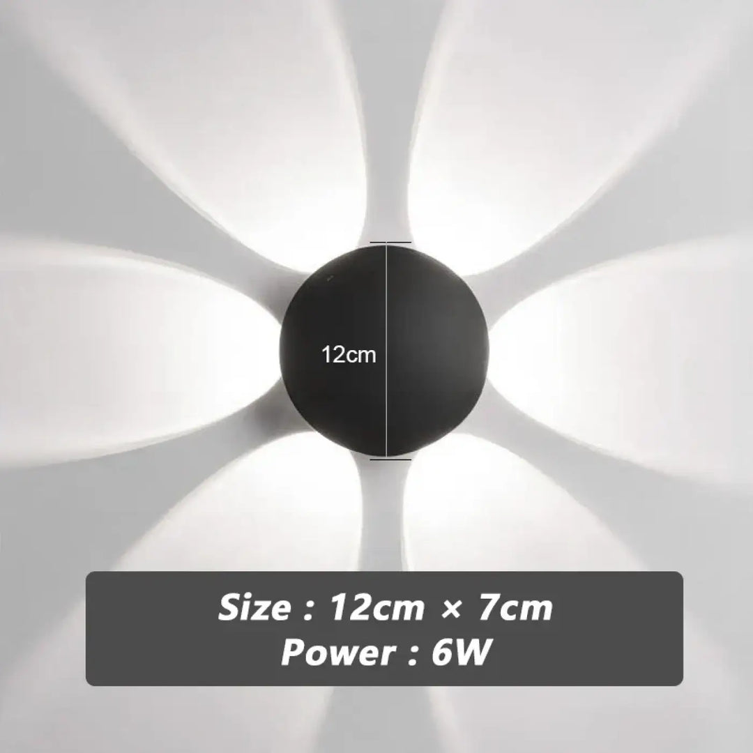 Applique murale design led minimaliste effet halo noir chic