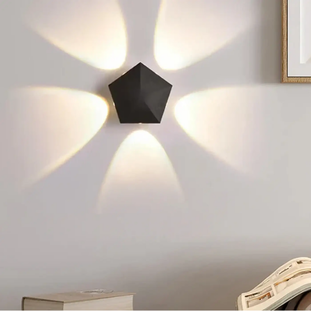 Applique murale design led minimaliste effet halo noir chic