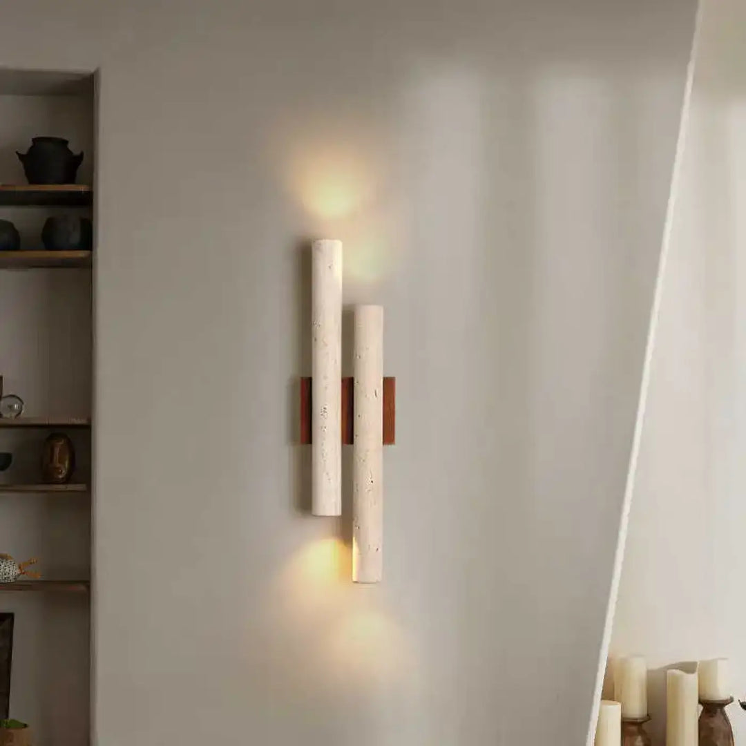 Applique murale design minimaliste bois et marbre élégant