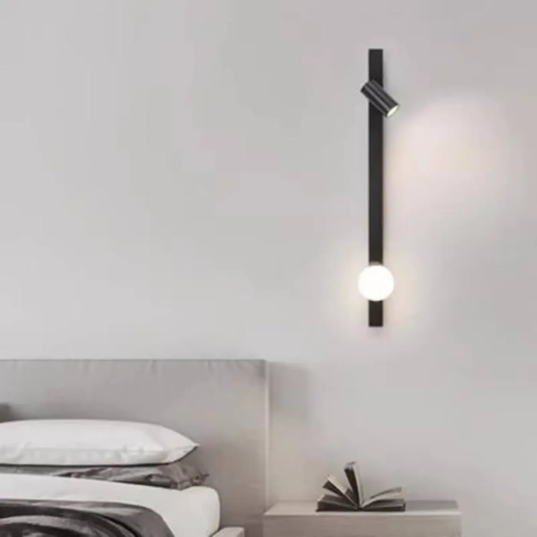 Applique murale design minimaliste avec spot moderne noir ou doré